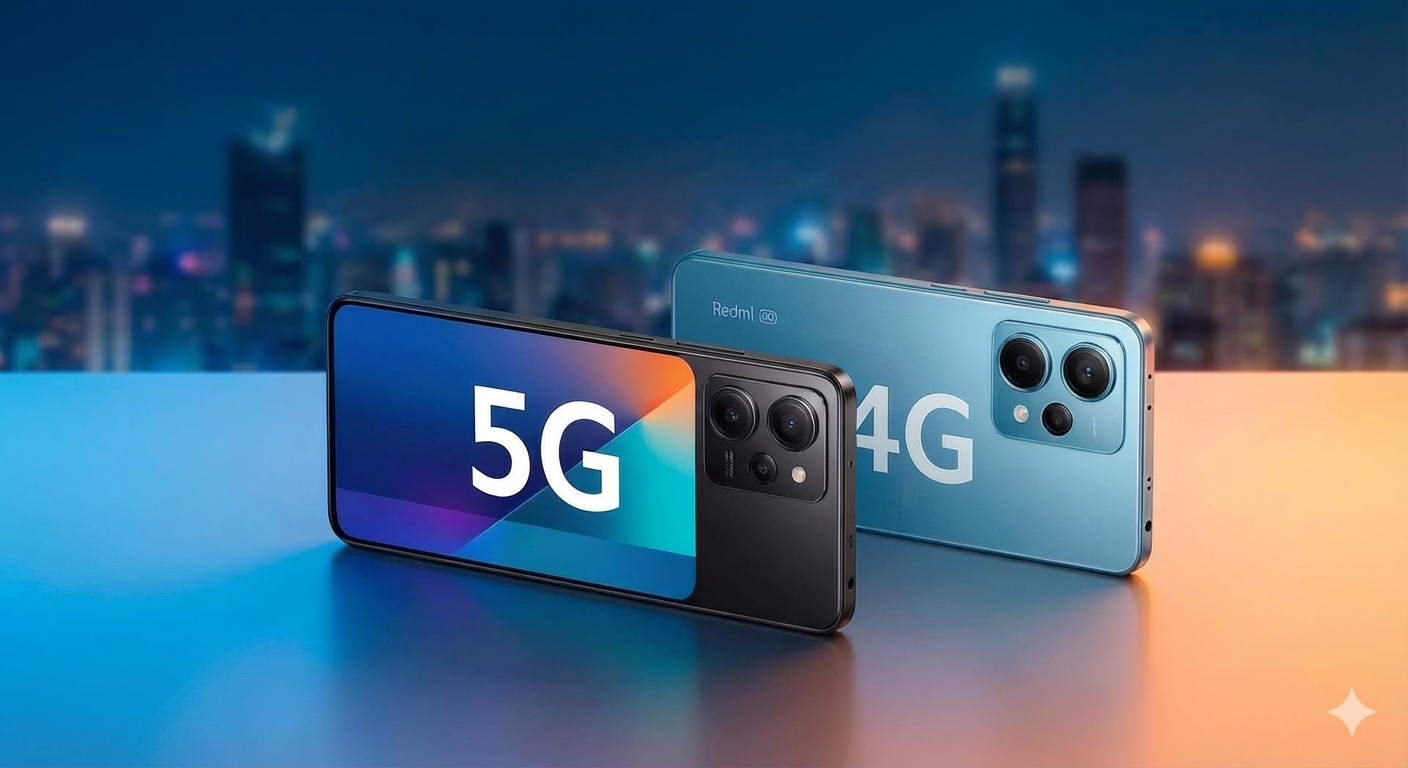 Smartphone Redmi Note 13 nas versões 4G e 5G.